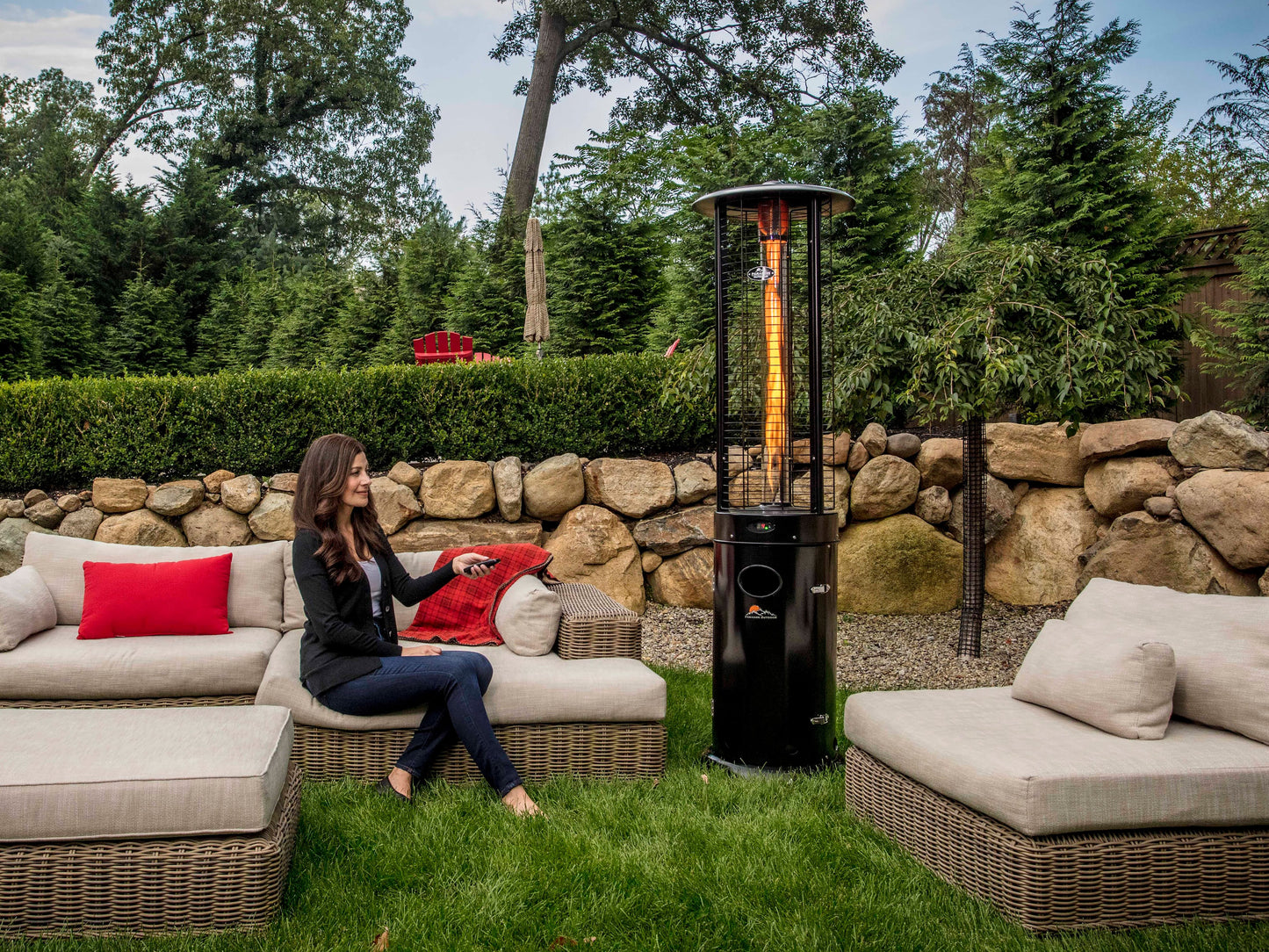 Illume Round Flame Tower Heater with Remote Control, 82.5”, 35,000 BTU