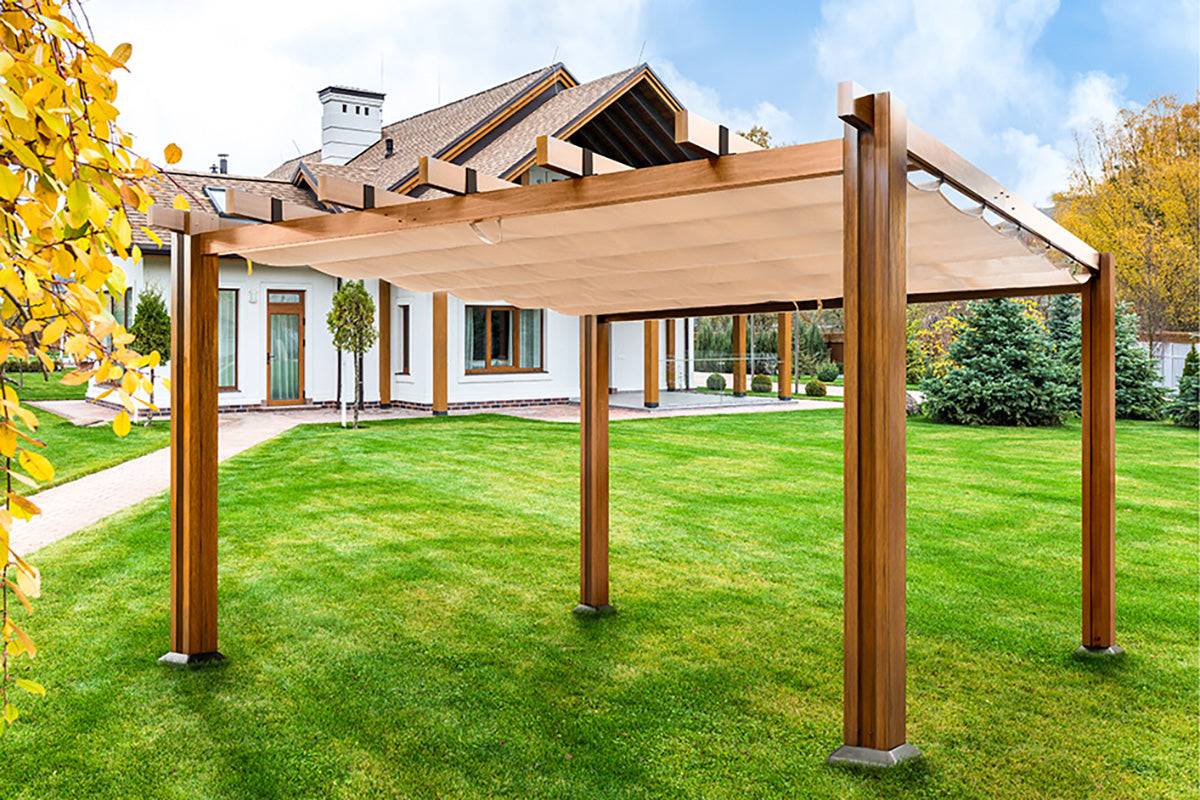 Custom Freestanding Pergola with Canopy